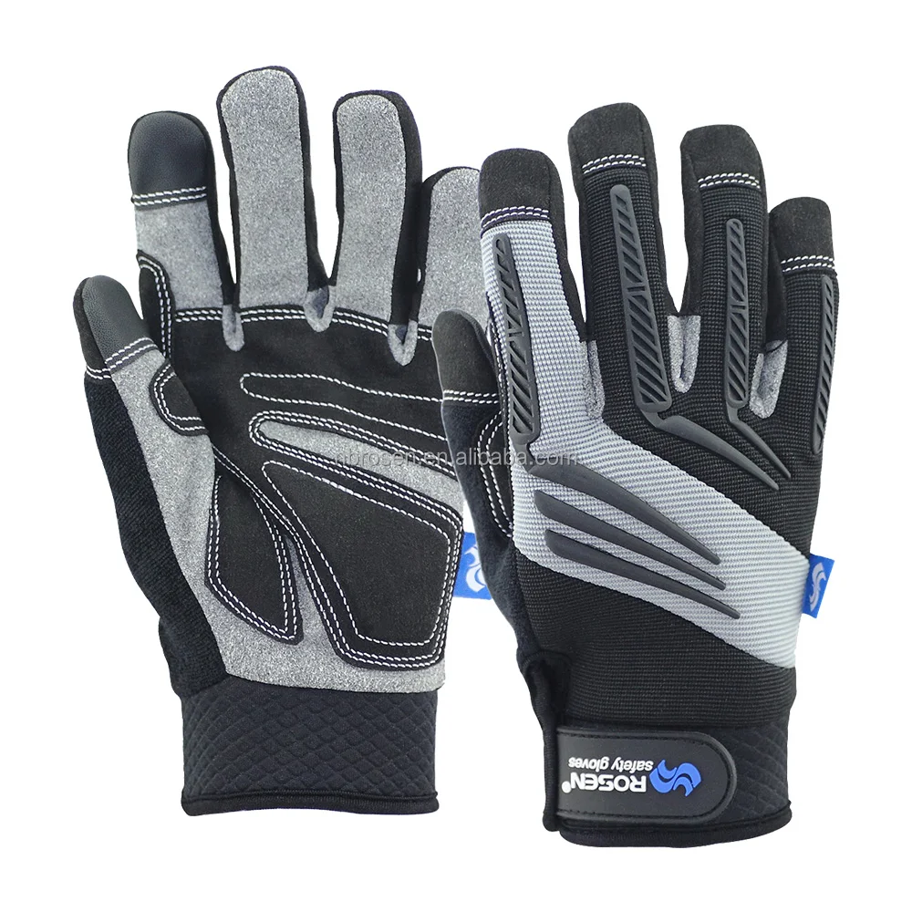 Custom Logo Clute Cut Dexterity Soft Microfiber SBR Padding Palm PU Leather Assembly Work Safety Light Mechanical Industry Glove