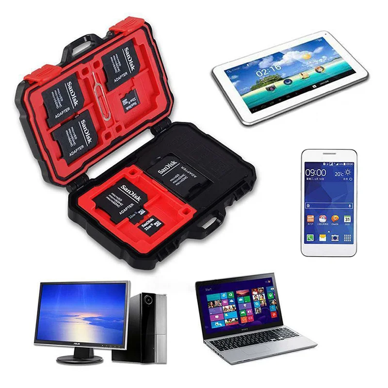 Portable SD Card Holder Waterproof and Shockproof SD Card Box Storage Can Be Used for SD/CF/TF