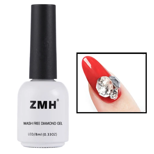 
Оптовая продажа, Алмазный гель ZMH OEM, прилипающее украшение, алмазное украшение, липкий светодиодный акриловый Гель-лак для ногтей 