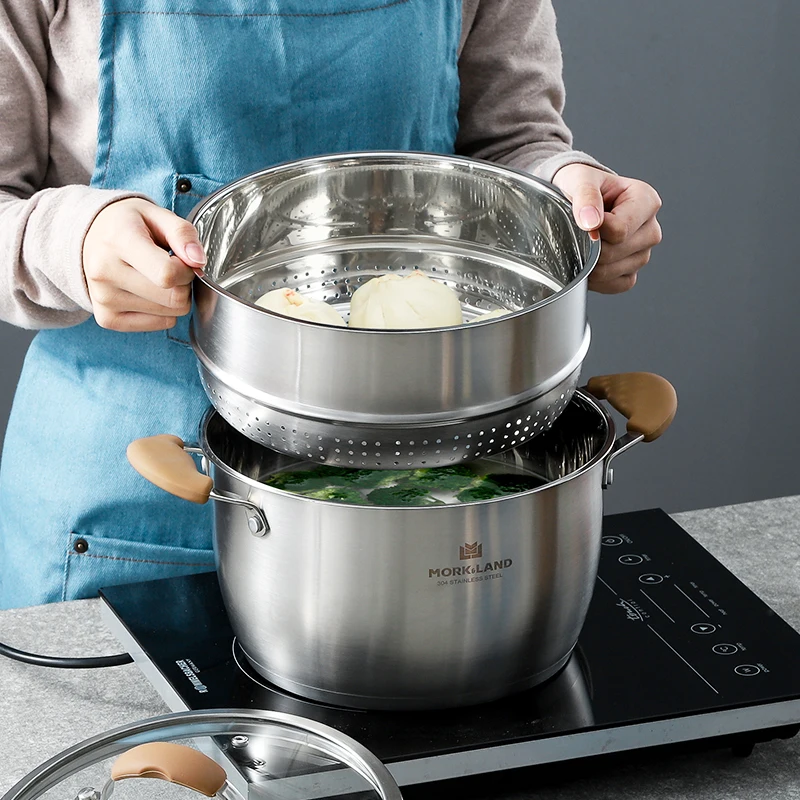 Кастрюля для соуса из нержавеющей стали 304, кастрюля с отпаривателем