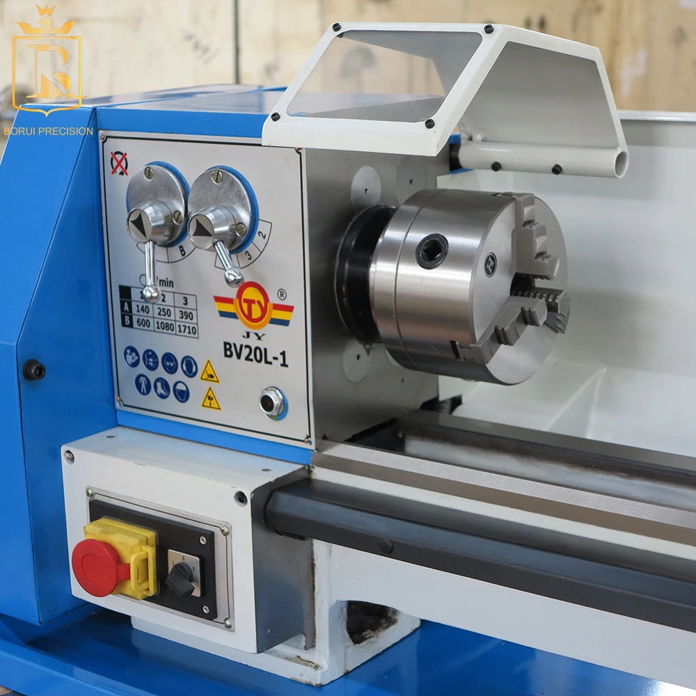 micro medium precision manual lathe machining machine for steel weight 110kg spindle 20mm
