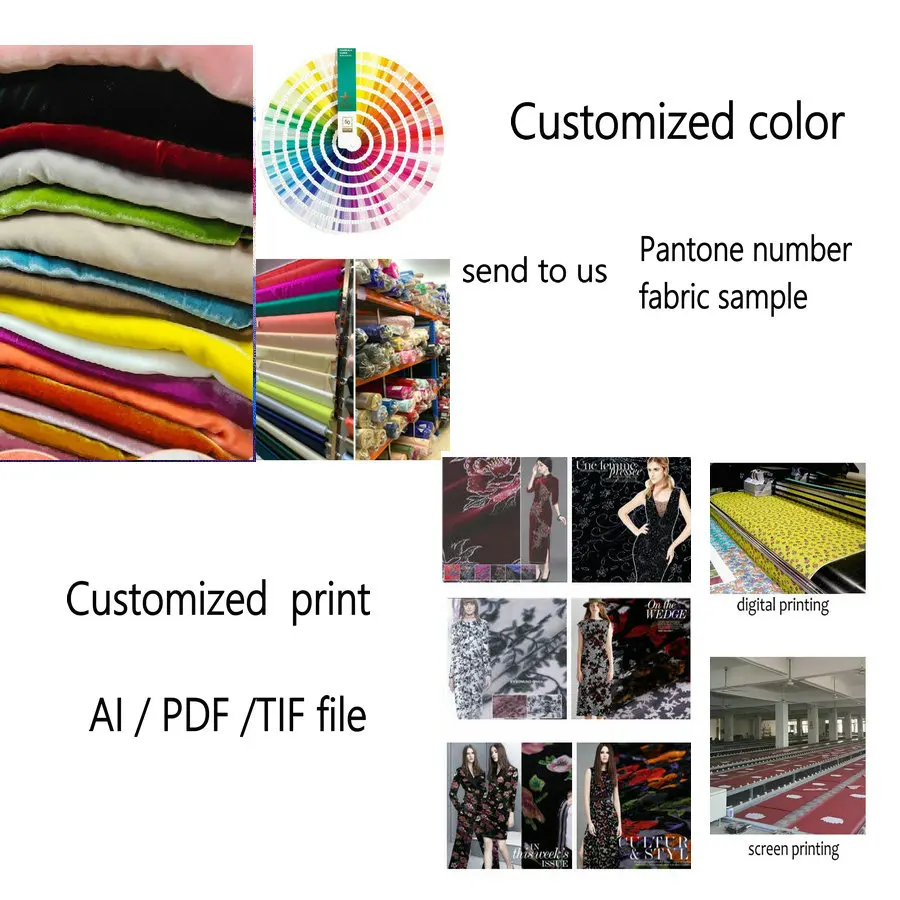 140 cm Width  Silk Fabrics Viscose Velvet Heavy Silk Velvet Fabric