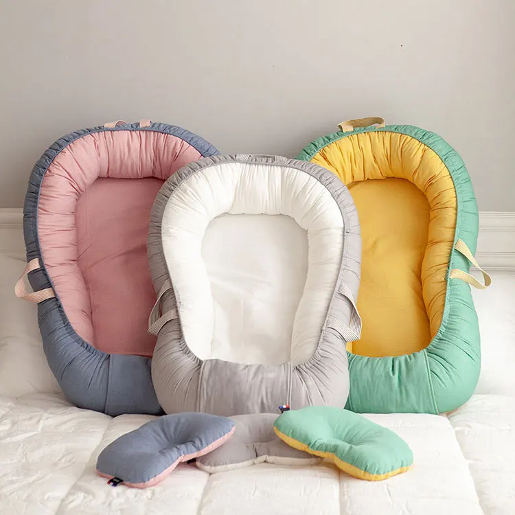 Детское хлопковое переносное детское гнездо, детский шезлонг, переносной шезлонг для новорожденных