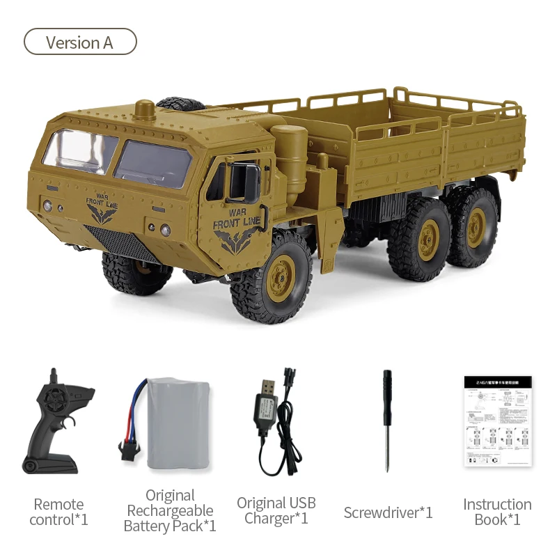 New Arrival JJRC Q60 RC Car 1:16 2.4G 4WD Tracked Off-Road Military 6x6 Radio Remote Control Rock Crawler Truck VS Q65 Q75