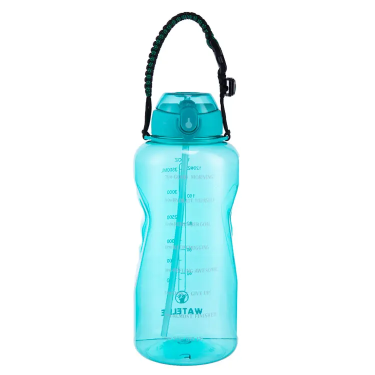 New amazon hot selling  64 oz water bottle BPA free time marker water bottles for gym and sports with straw