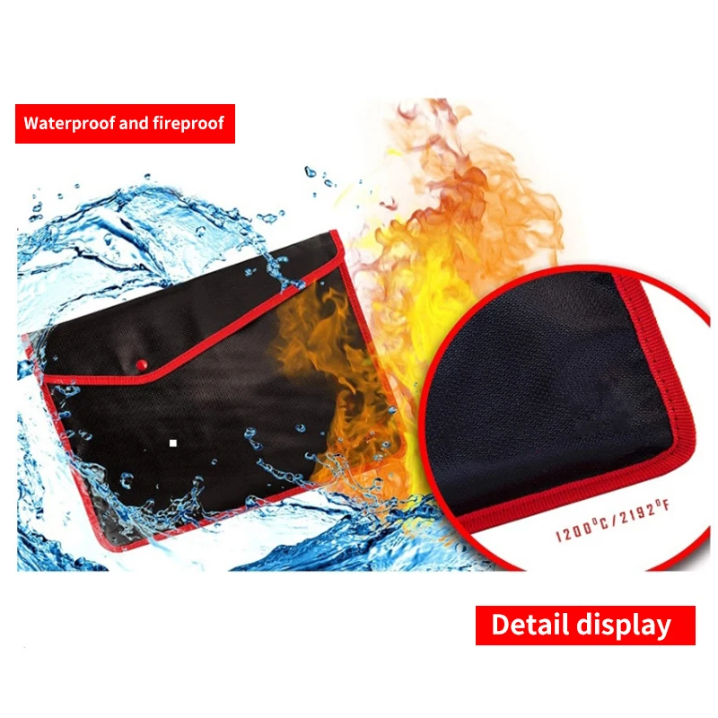 New fireproof document fiberglass aluminum foil fireproof bag aluminum foil thermal insulation file bag