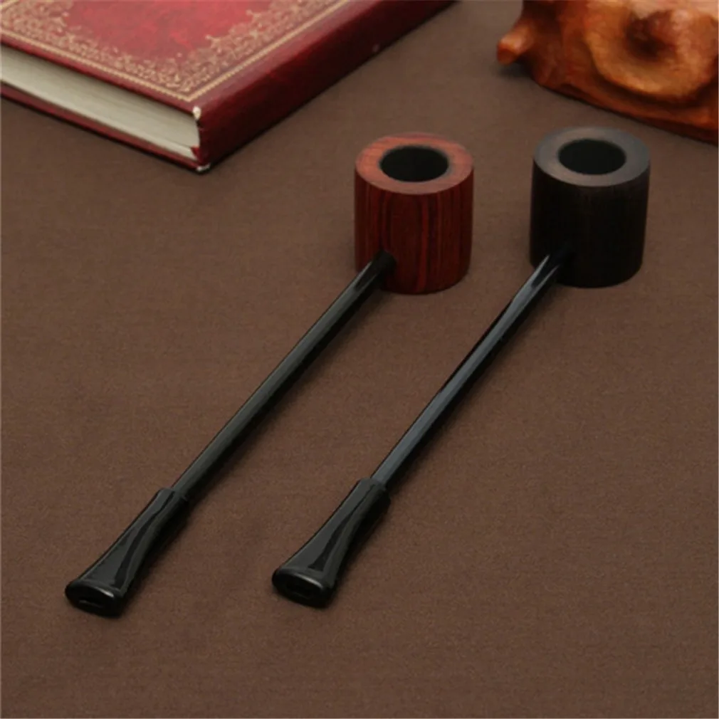 cheap long ebony wooden tobacco pipe