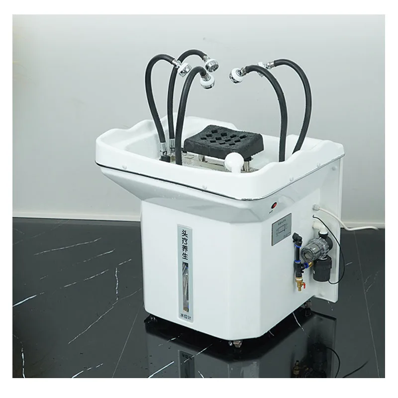 luxury Mobile hair spa head wash equipment shampoo bowl basin sink waterfall portable no plumbing
