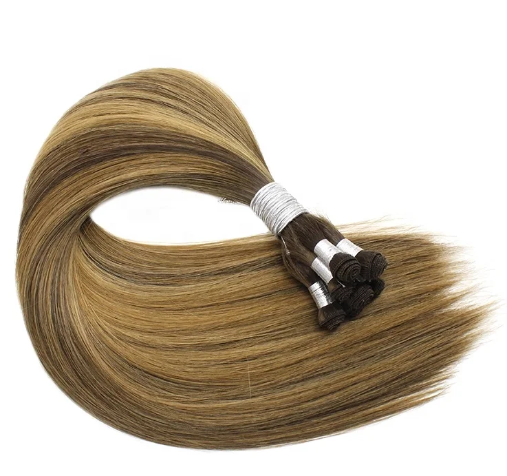 
Luxury Quality Balayage Shade virgin Cuticle aligned Handtied Extensions Handtied Weft Hair 