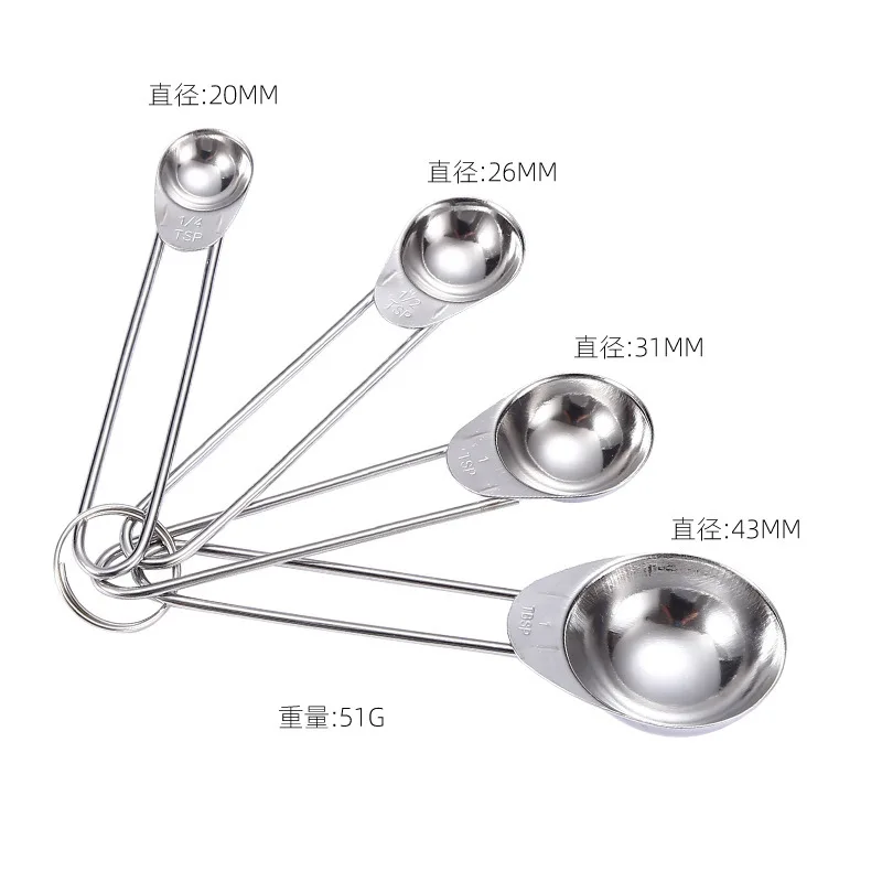 4 в 1 мерная ложка со шкалой из нержавеющей стали для муки приправ порошка измерительный инструмент