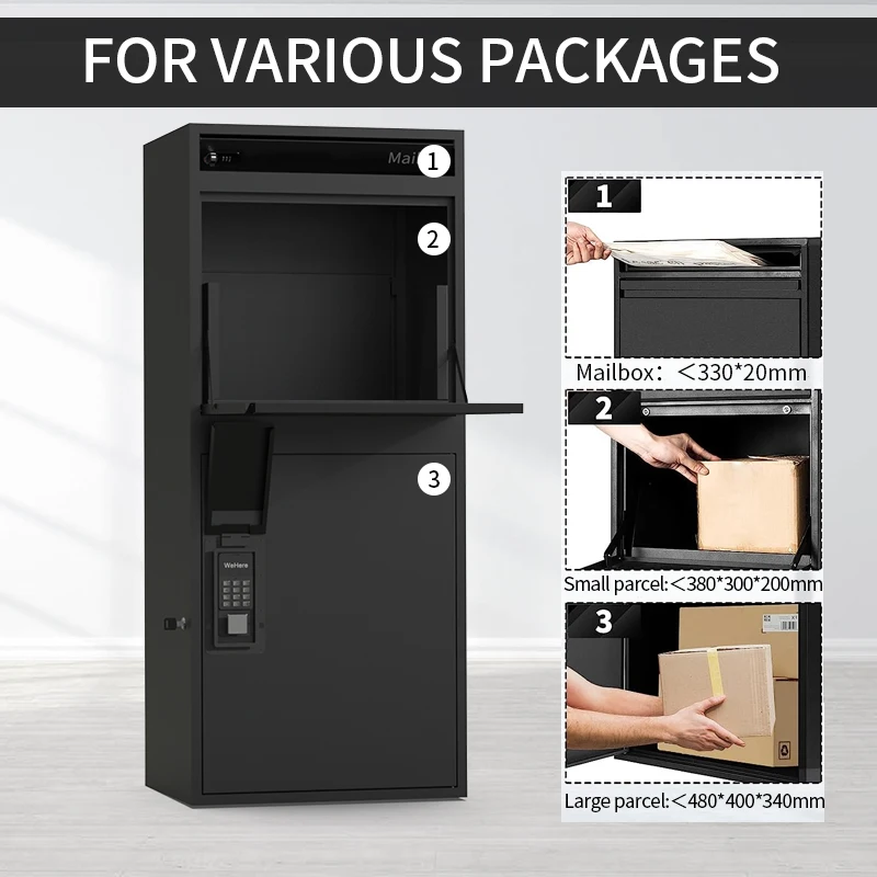 custom large smart letter box post newspaper drop box  parcel delivery box outdoor mailbox