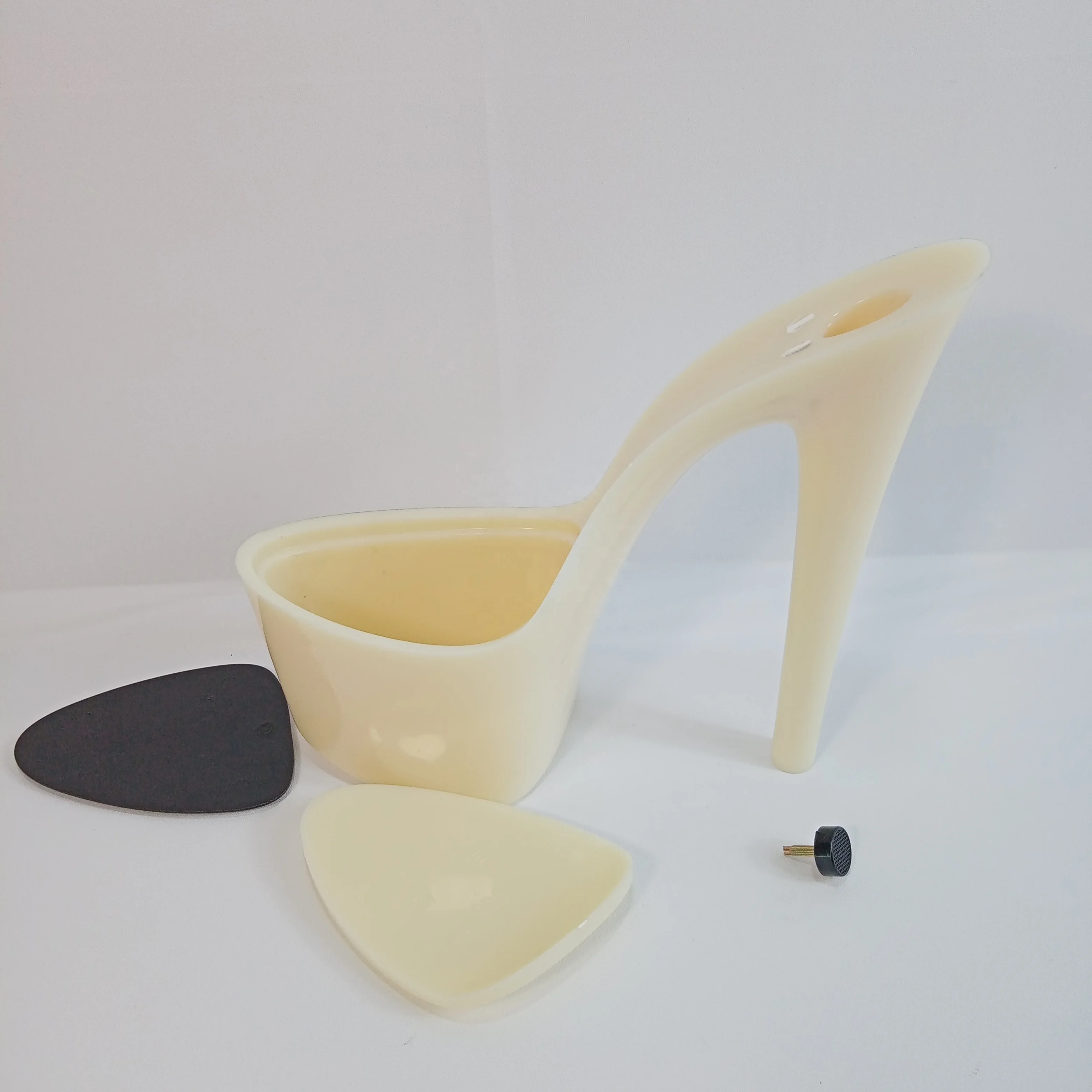 7 inch- 17cm super high heel sole  ABS material  Circular heel  Natural color Original color