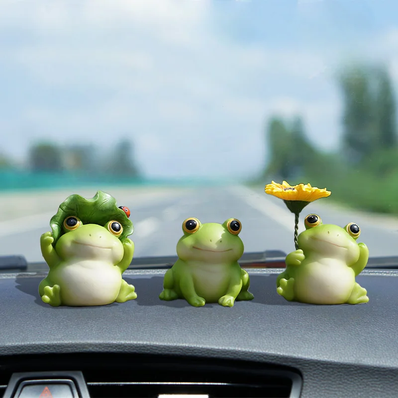 Z17981A Japanese style Cute frog ornament figurine healing emotional stability workstation desktop decompression car decor gift