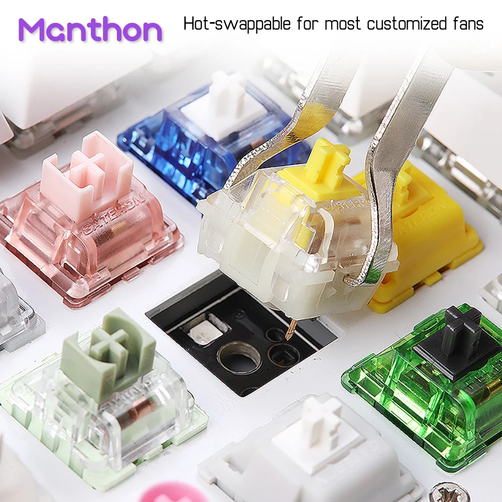 RX980 RGB 3 Mode Gaming Mechanical Keyboard Kit with GATERON PBT Sublimasi Keycap Hot Swap 2.4G BT Wireless