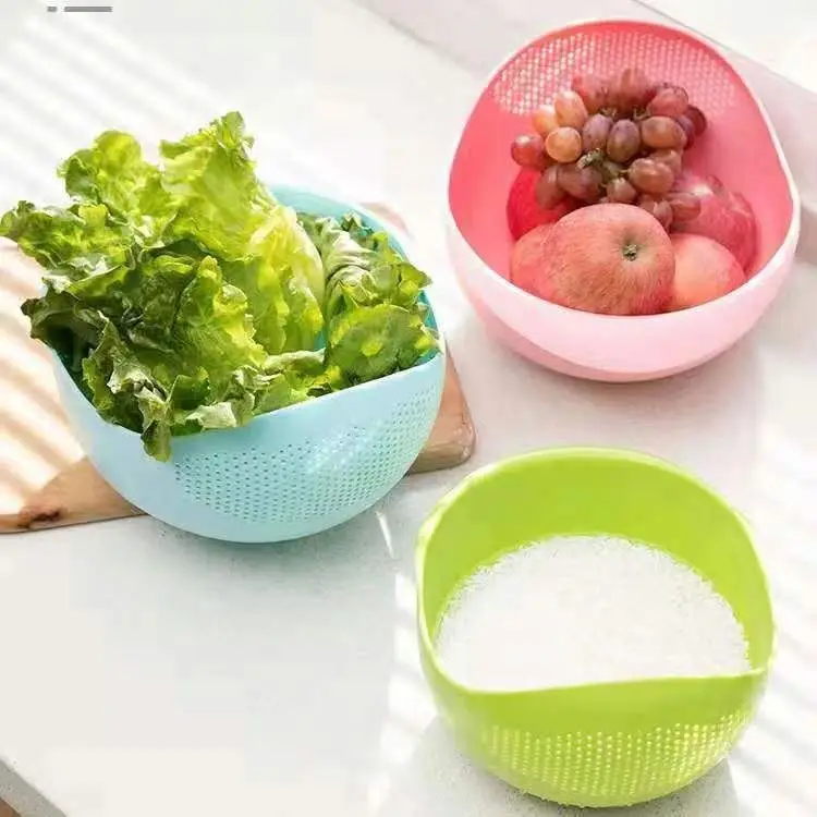 Kitchen Tools Accessories Rice Washing Strainer Filter Basket Colander Sieve Fruit Vegetable Bowl Drainer Cleaning Gadgets Food
