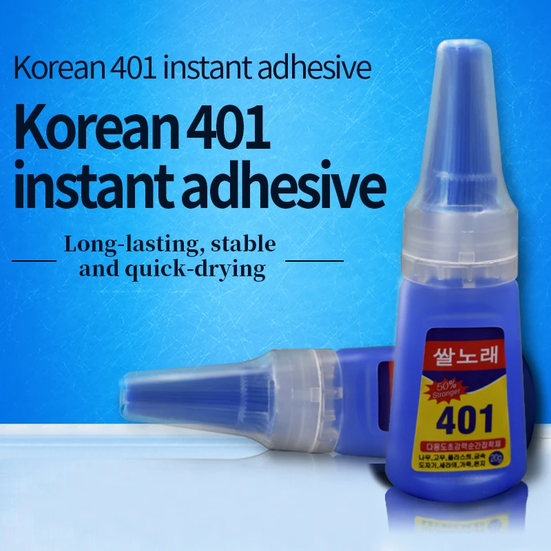 Korea 401 Instant Adhesive 20g  Bonding Buttons Electronics Plastic Metal Ceramic Jewelry Leather  Korea 401 Super Glue 20g