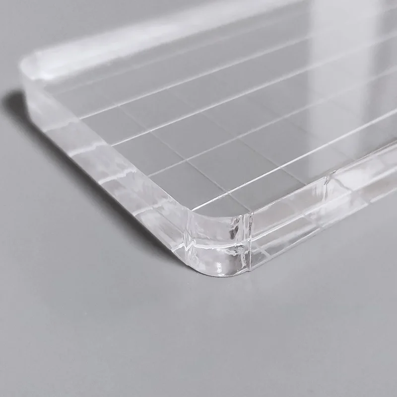 Long Acrylic Stamping Block Clear Acrylic Stamp Block with Grid Lines
