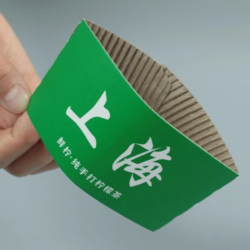 No Added Pfas Custom Cup Sleeve Hot Cup Customized Logo Biodegradable Cardboard Kraft Paper Coffee Cup Holder Sleeves