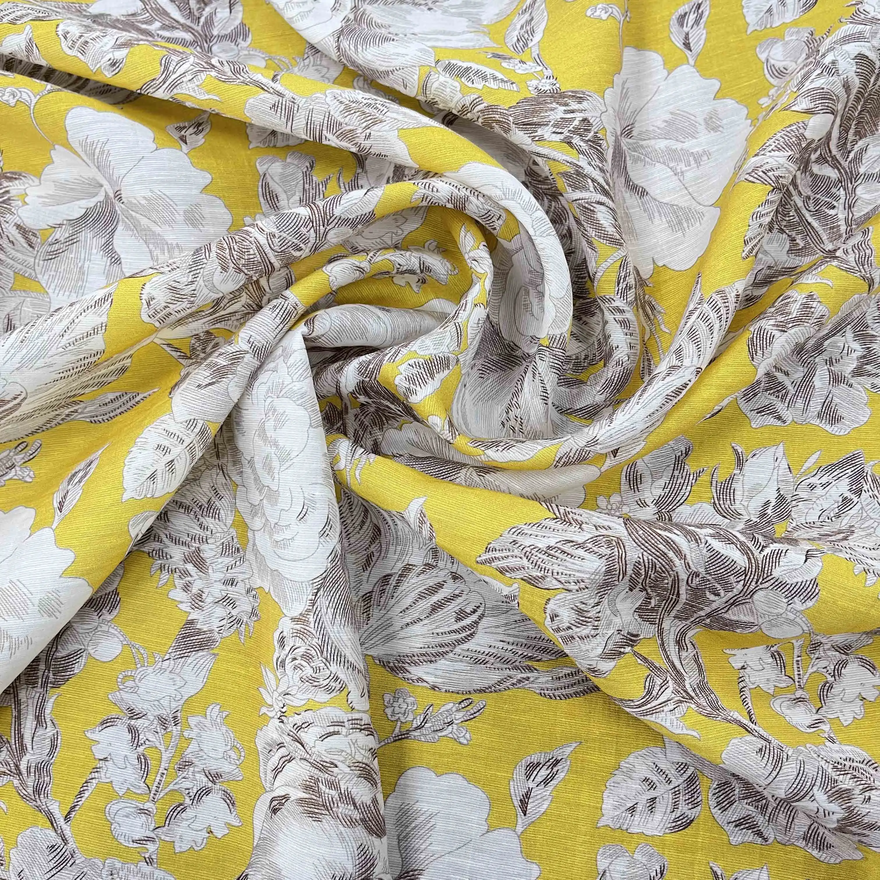 Top quality 67% lyocell 17% Nylon 16% Linen woven poplin fabric custom print breathable soft for women dress