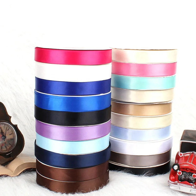 Factory wholesale custom black satin printed ribbon with logo gift ribbons satin 100% polyester