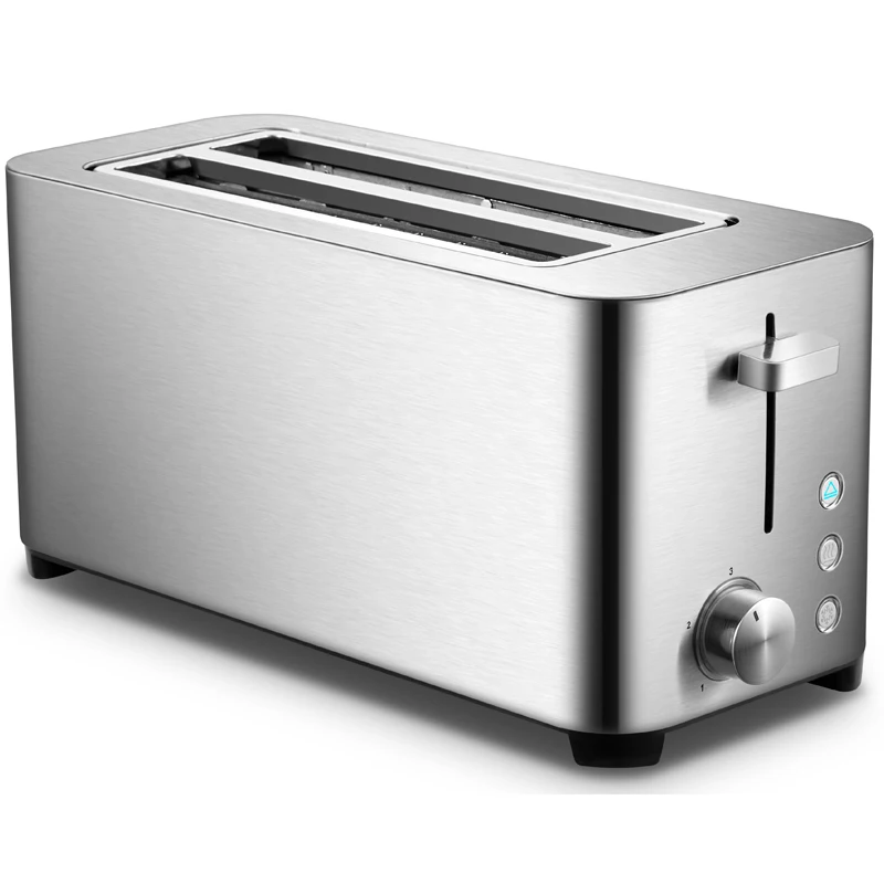 Тостер для хлеба с длинным слотом для домашнего использования, изготовление на заказ, кухонный умный выдвижной тостер для завтрака из нержавеющей стали на 4 ломтика