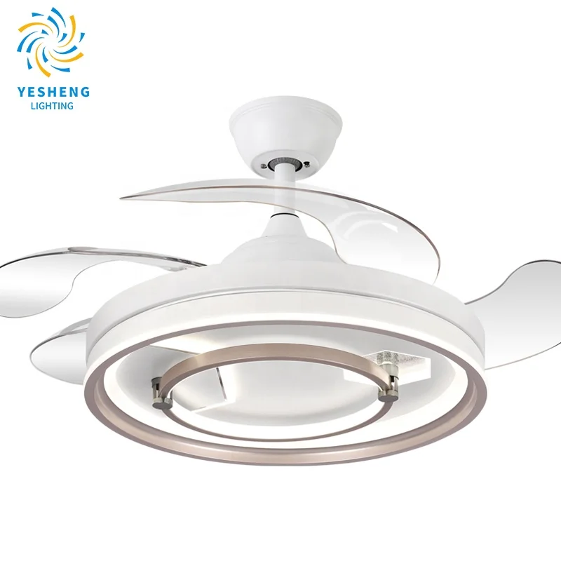Y074 New 42 inch wave shaped invisible fan light 110 220v decorative bladeless remote control