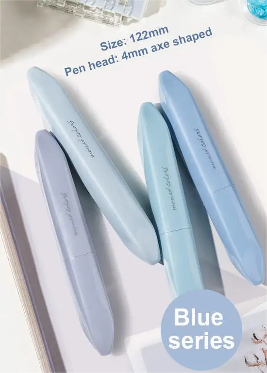 New Popularity Gift Box Eye Protection Student Ledger Key Round Marker Pen Drawing Pen Candy Color 4 Piece Set Highlighter Pen