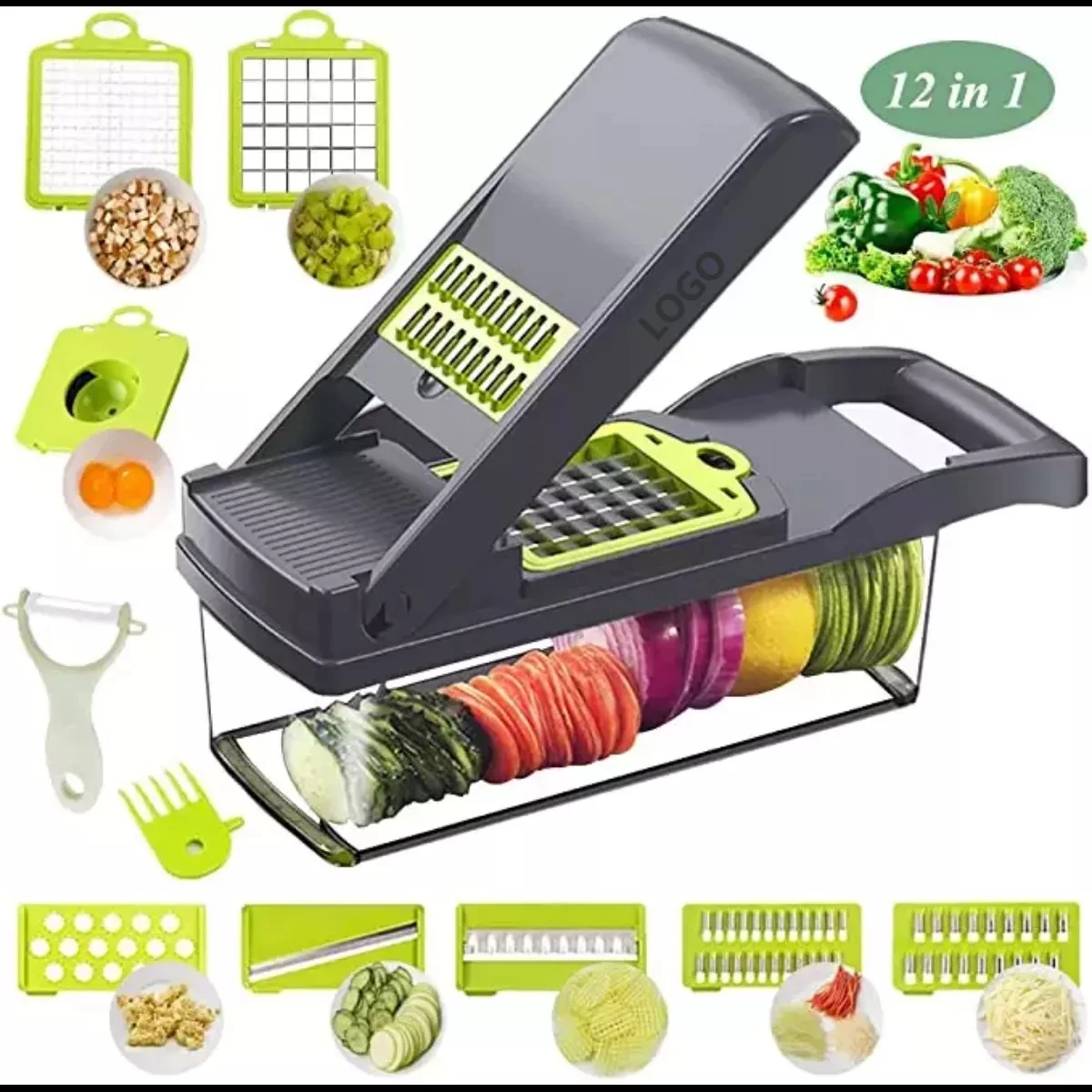12 In 1 Hand Operated Vegetable  Slicer Veggie Chopper Food Chopper Onion Cutter Vegetable Slicer