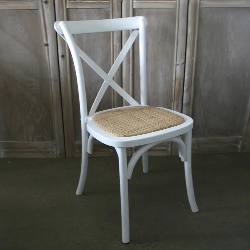 Оптовая продажа деревенские обеденные стулья из бука с рамой твердой древесины стул перекрестной спинкой