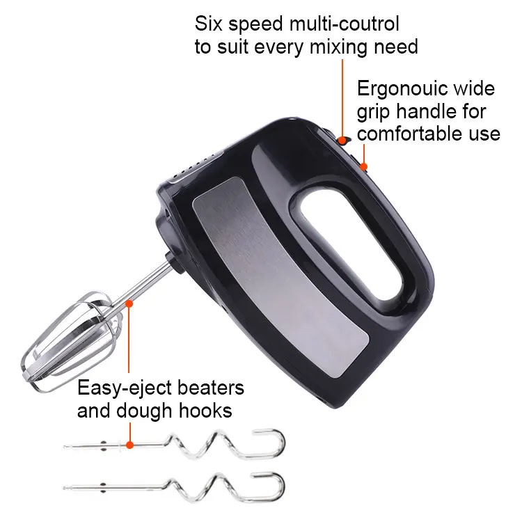 Mano 42831 Cake Blender Mini Electric Hand Mixer Plastic Noodle Machine Mixing Bowl Stand Free Spare Parts 300 Stainless Steel