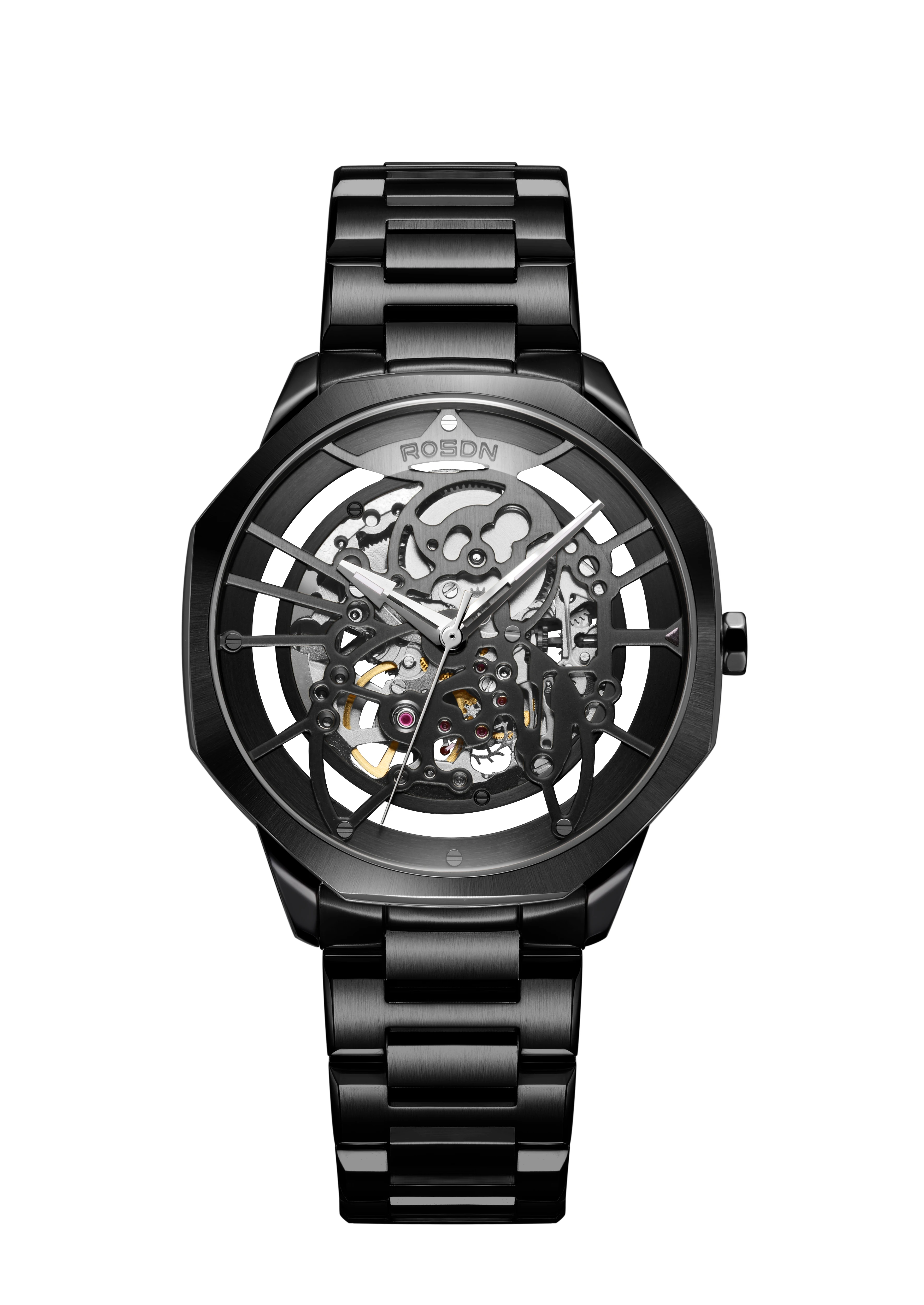 Rosdn 2623 Custom Logo Elegant Luxury Brand All Skeleton Automatic Mechanical Men Watches