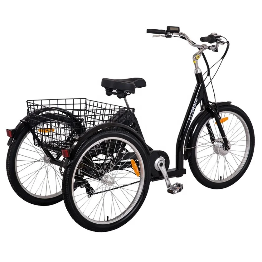 Adult etrike EU warehouse three wheel cargo bike tricycles 7 speed with rear basket for loading