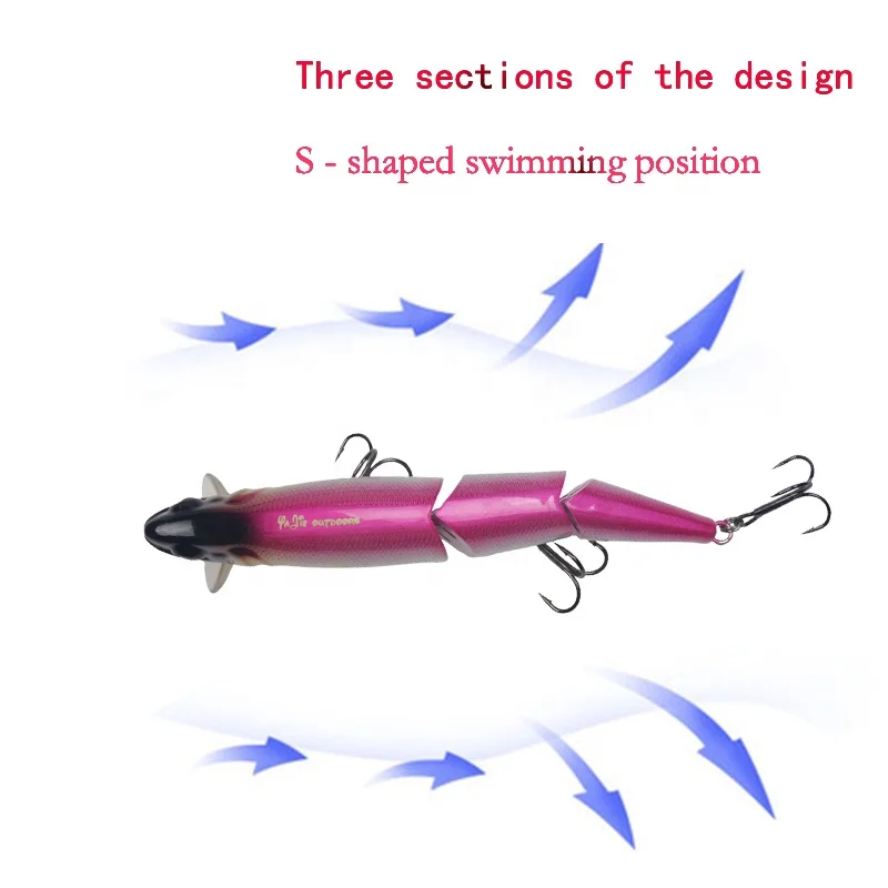 1 шт. приманка 3 секции Топ воды крюк Crankbait 11 5 см 20 5g Crazy воблеры шарнирные Minnow приманки для ловли