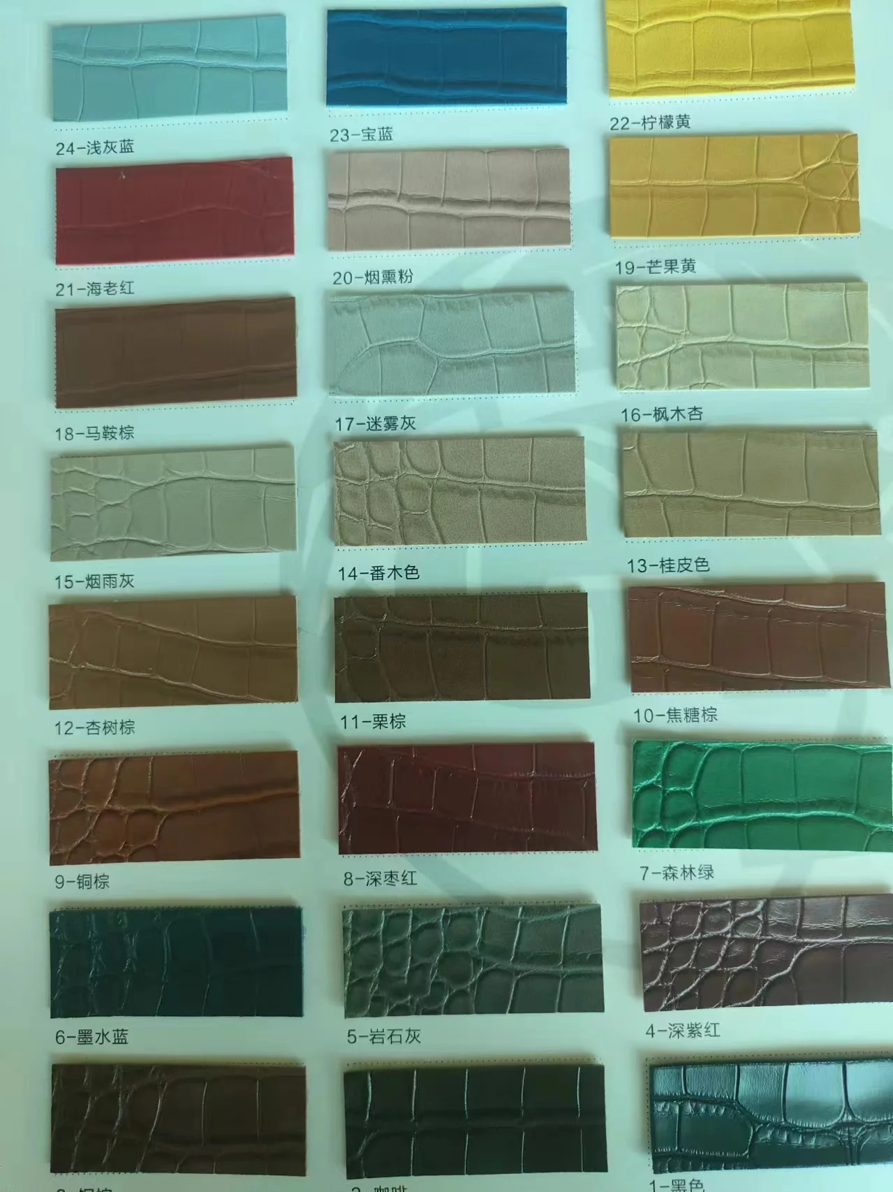 Factory-Produced Crocodile Grain Thick Leather Textured Synthetic PVC Leather Sofa Furniture Car-Phone Case Shoe Packaging Bag
