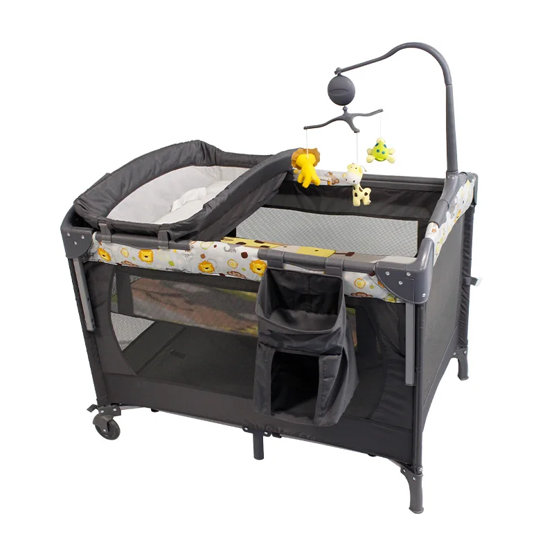 Baby Cots Wholesale Assemble Baby Bed, Designer Folding Designs, Prices Portable Baby Cot Beds/ Crib Organizer for Diaper Metal