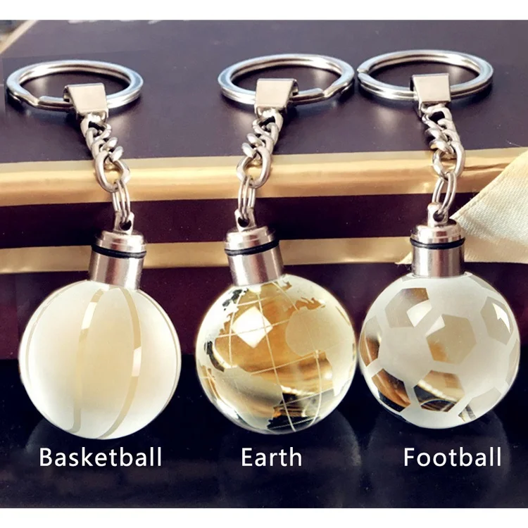 Цветной градиентный светодиодный хрустальный резной узор стеклянный шар брелок