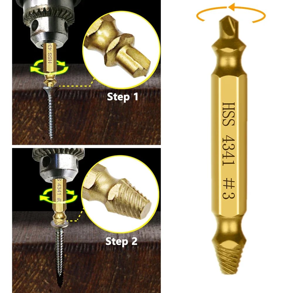 6pcs Damaged Screw Extractor Drill Bit Set Bolt Remover Tool