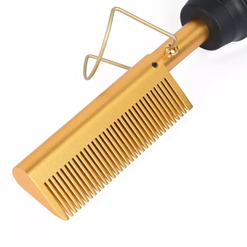 New Product Hair Curling Comb Hair Straightener Brush Pressing Electric Hot Comb Titanium Alloy Copper Comb