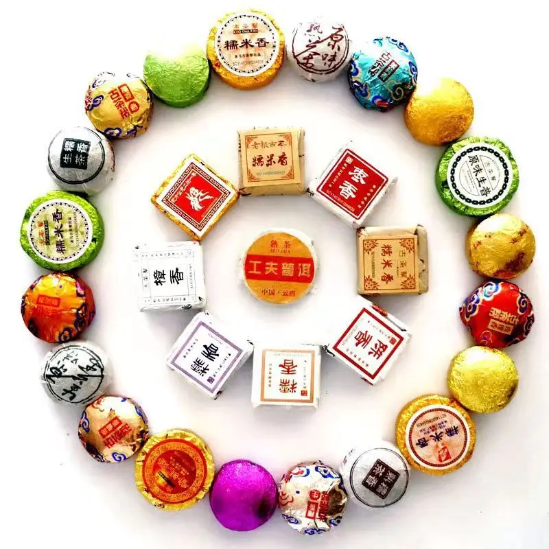 Wholesale Lotus Leaf Puer Tea Fermented Small Cakes Good Taste Chinese Mini Cake for Sale