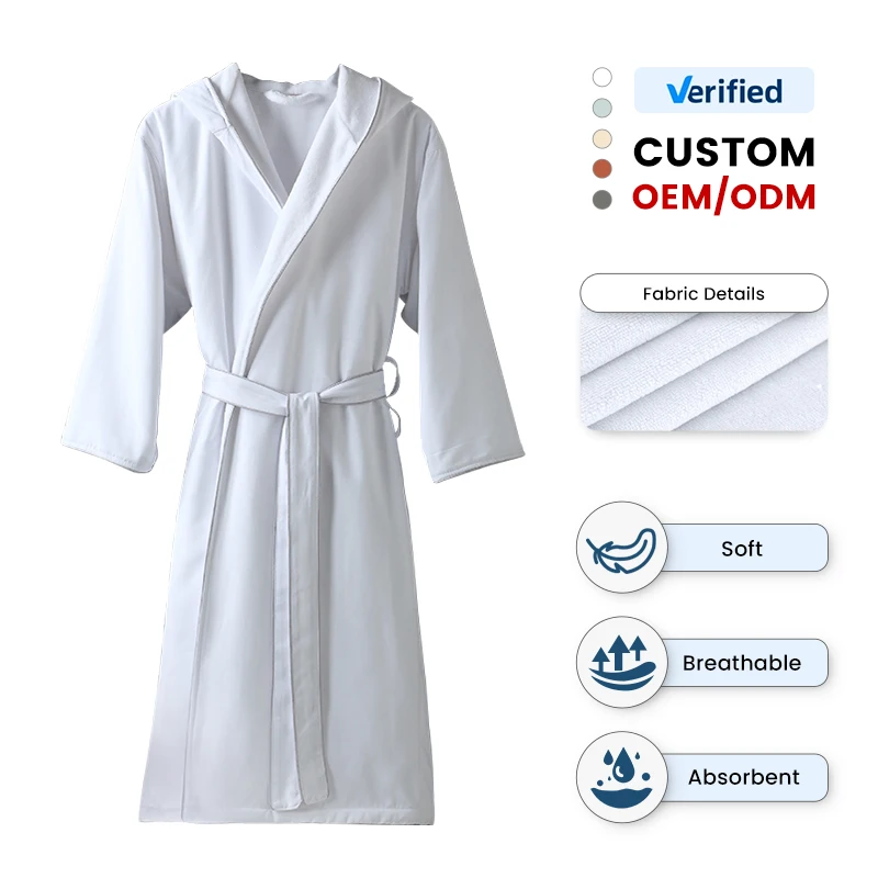 Professional Manufacturer Custom Logo 100% Pure Cotton Luxury Designer Wedding Sleep Hotel Spa Waffle Robes Bathrobe