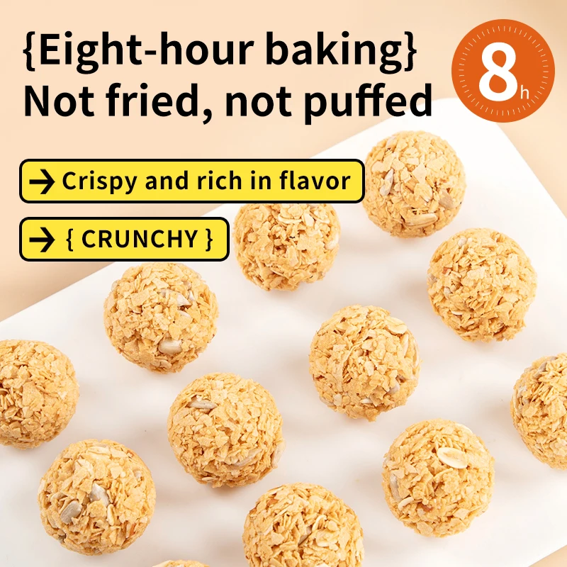 OEM/RTS Instant Flavored Multivitamin Cereal Balls Zero Sucrose Salted Almond Sunflower Seeds Adults Children Reduce Calories