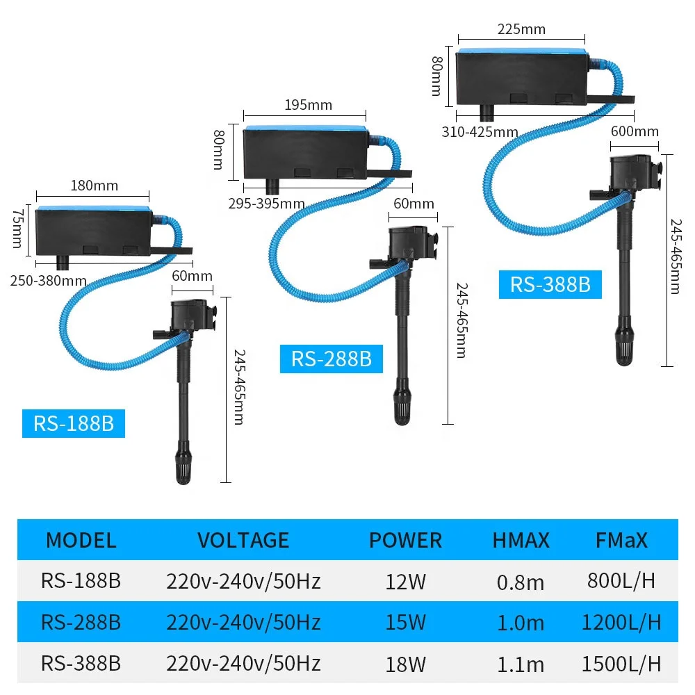 RS Multifunctional Aquarium Filter Silent Water Pump Top Fish Tank Filter Aquariums & Accessories