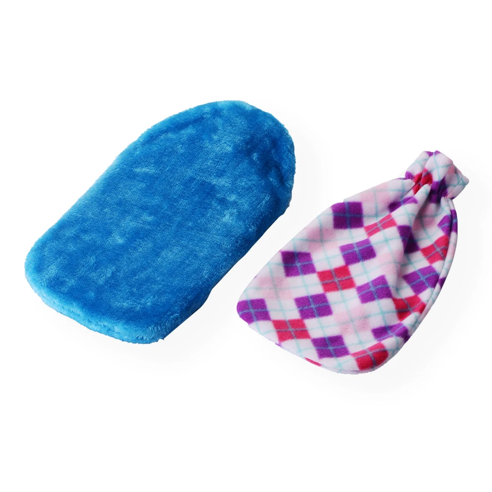 New design medical hot water bag fur fabric cover