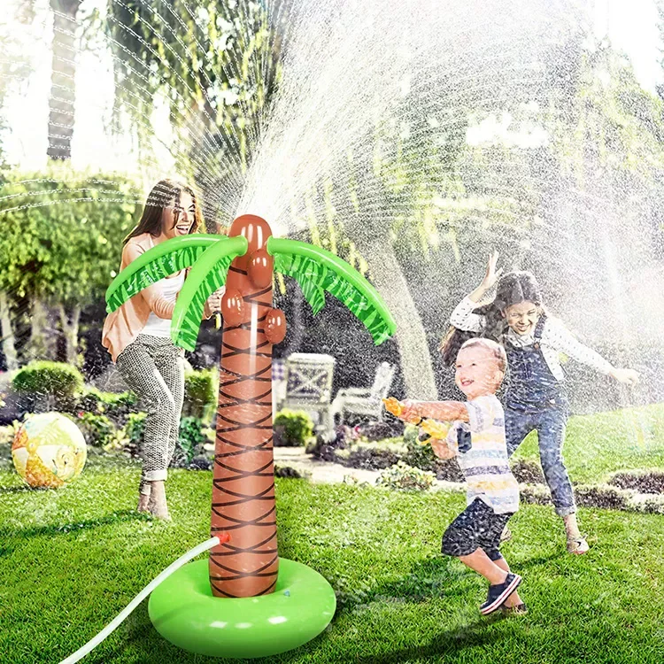 High Quality PVC Folding Eco-Friendly Spray Coconut Tree Water Sprinkler Summer Inflatable Play Toy