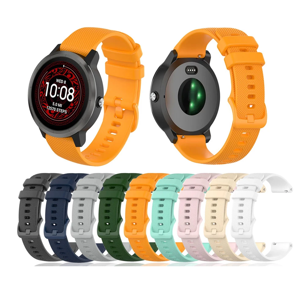 18mm 20mm 22mm Silicone Quick Release Strap For Garmin Venu Sq Band vivomove3 Forerunner 245 Watchband Bracelet