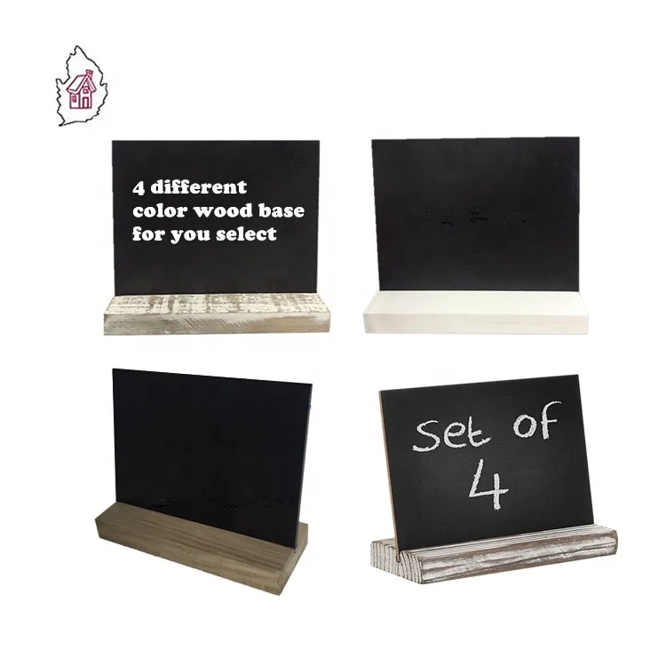 Tabletop set 4 small mini blackboard chalkboard