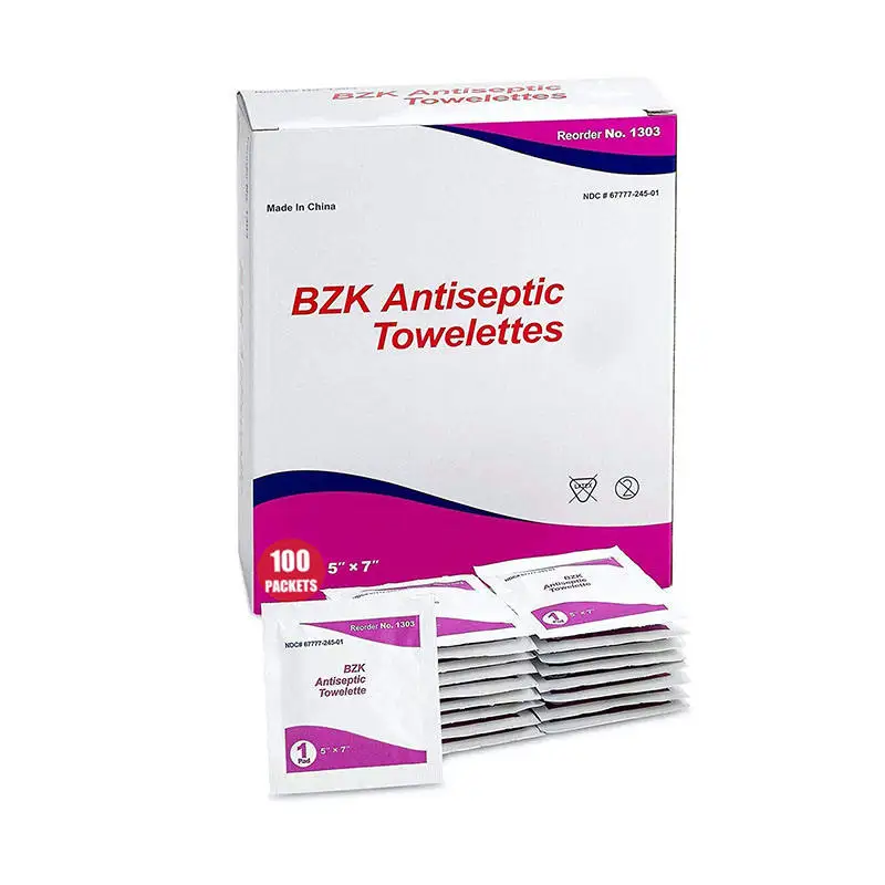 Benzalkonium Chloride Antiseptic Towelette First Aid Wound Hand Sanitizing Wipes With Benzalkonium Chloride Formula