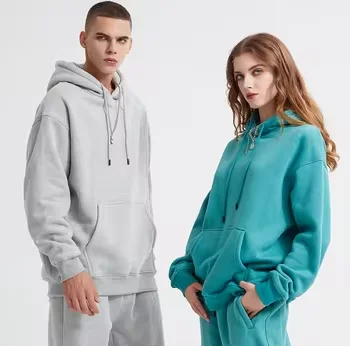 High quality custom sportswear hoodies for men autumn fashion design knitted pullover casual baggy solid color hoodie wholesale