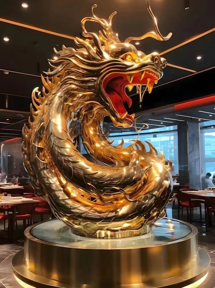 metal statue and sculpture stainless steel cute cat modern cartoon sculpture