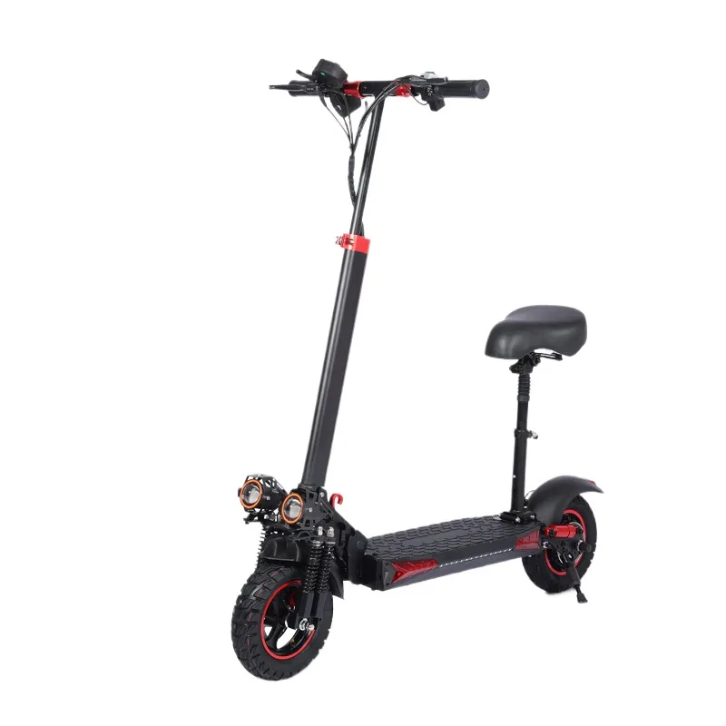 European and American customized front and rear damper electric scooter with seat Portable adult foldable electric scooter